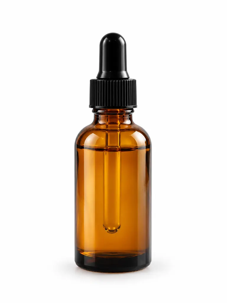 The same serum bottle on a pure white background, made with an AI product image generator