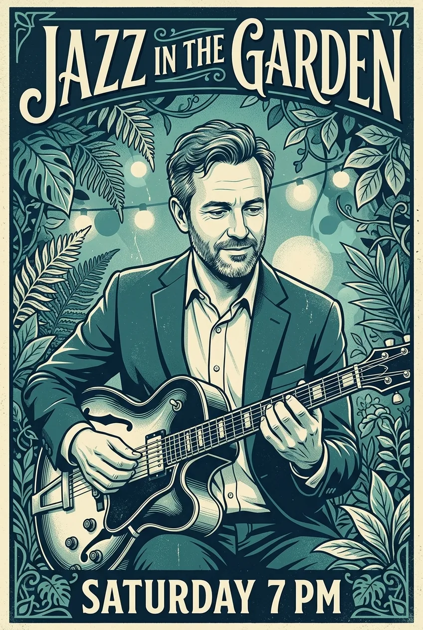 Nano Banana 2.1 Poster Prompts: Jazz, Sales and Gallery Art